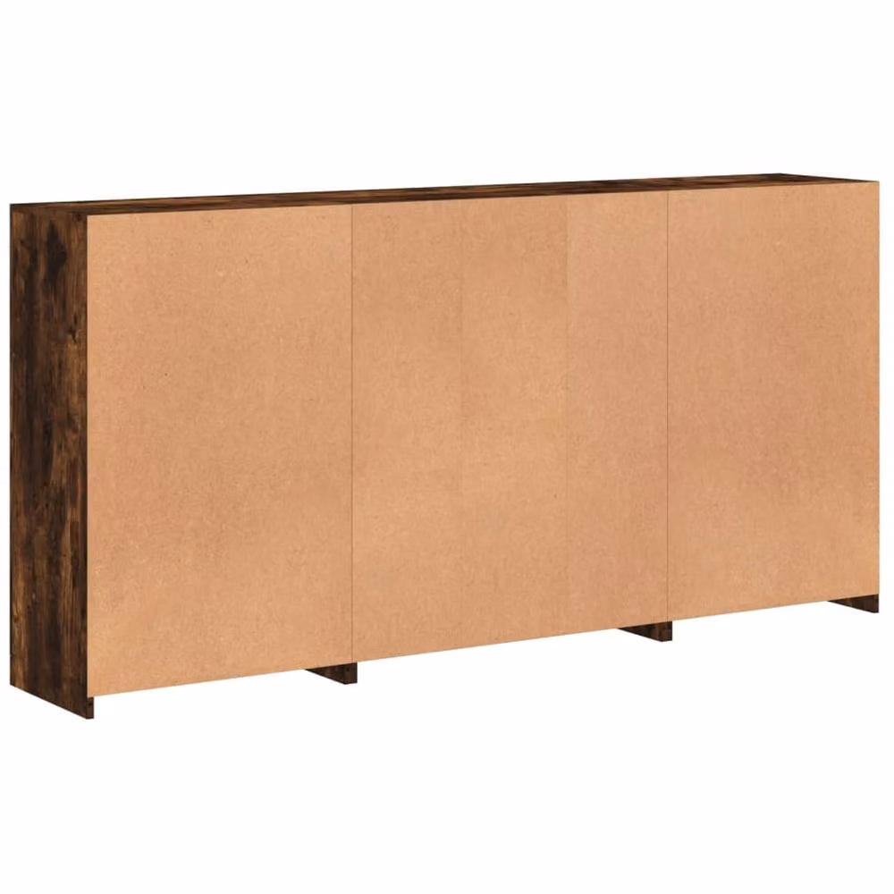 Berkfield Home Modern Sideboard with Integrated LED Lights in Smoked Oak Brown, W/D/H: 202 x 37 x 100 cm – 6