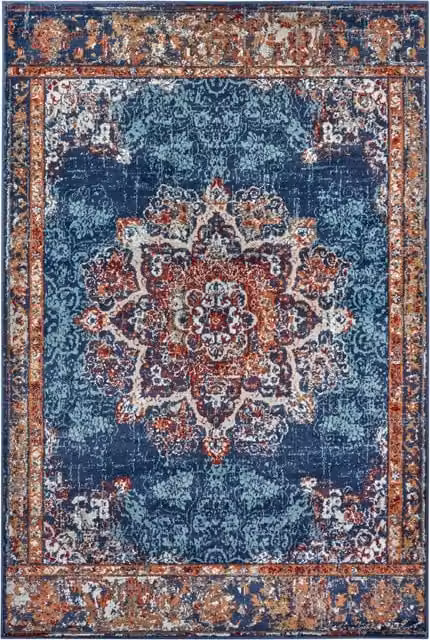 THE RUGS Orient Maderno Medallion Rug in Blue, W 80 cm x L 240 cm