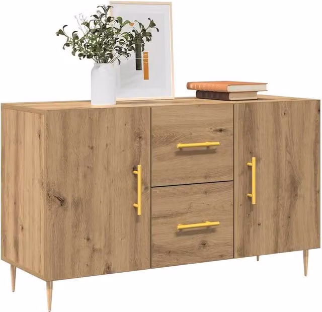 Berkfield Home Artisan Oak Sideboard in Brown, W/D/H: 100 x 36 x 60 cm – 1