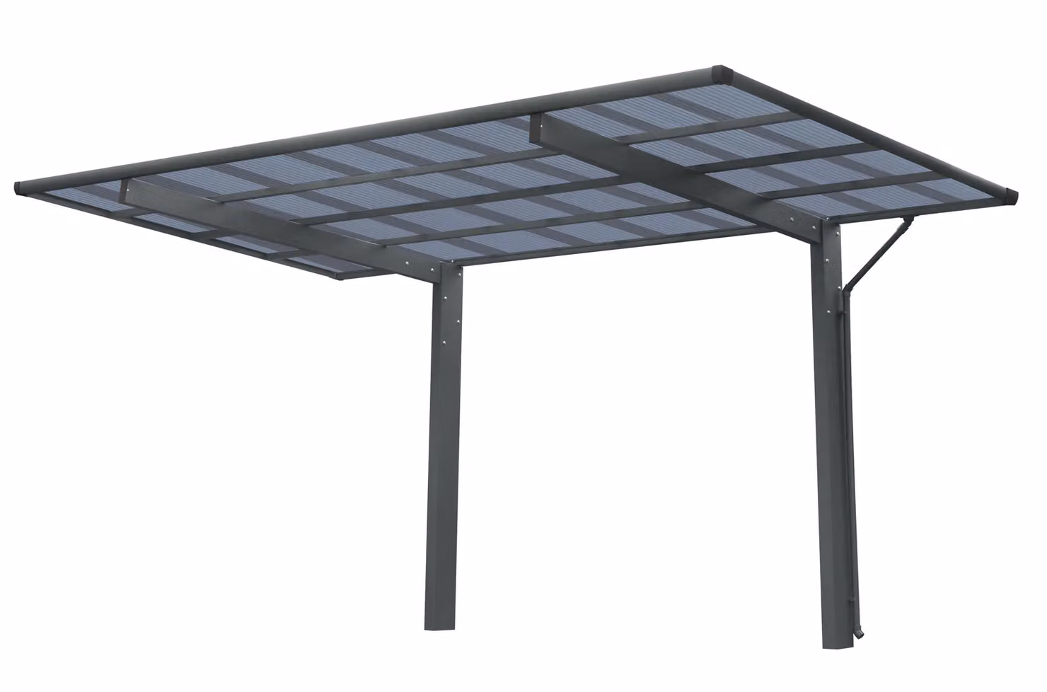 Agadon SKY Aluminium Design Carport in Dark Grey with Polycarbonate Roof, W: 531.4 cm, D: 275.7 cm – 2