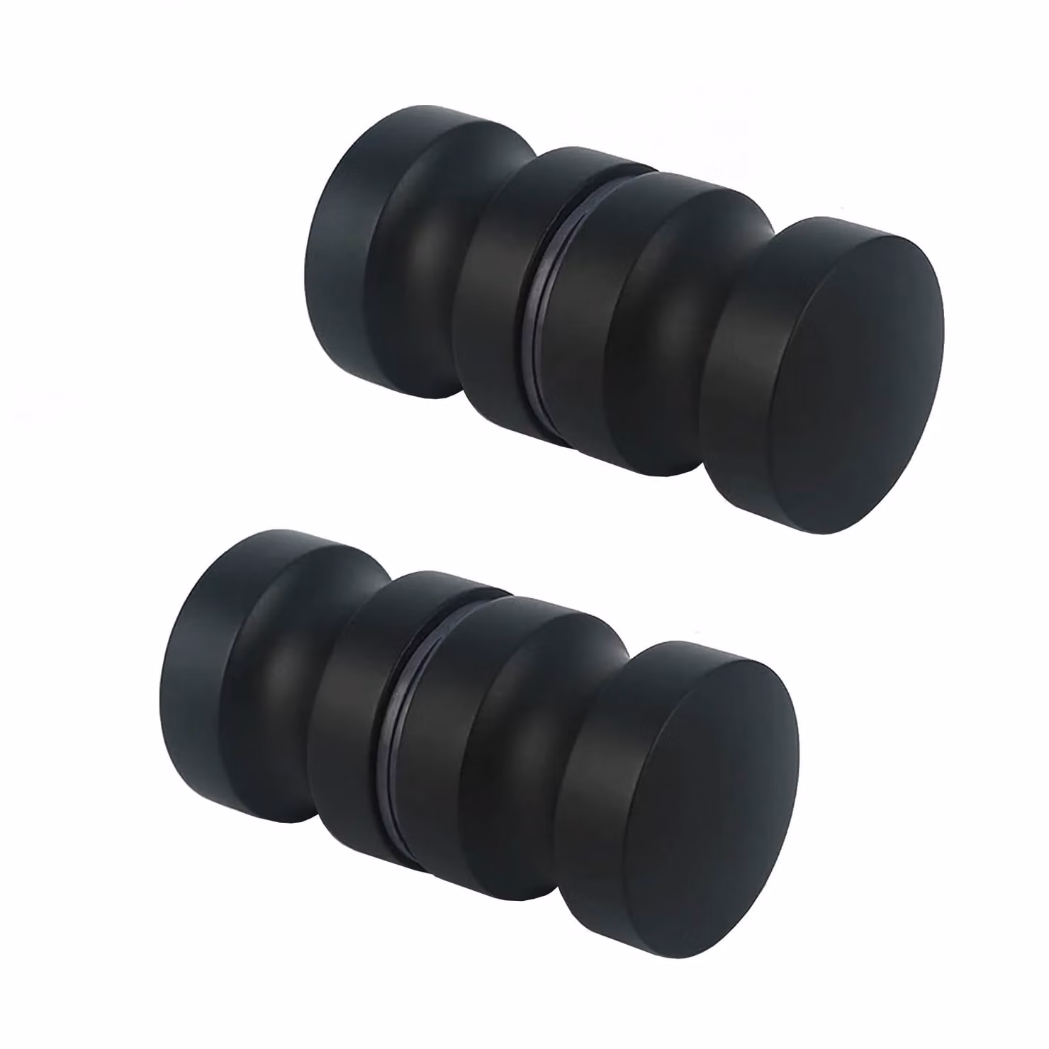 Nes Home Round Black Aluminium Shower Door Knob Handle Set of 2 – 2