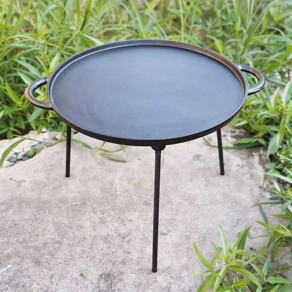 Kelvenix Black Cast Iron Non-Stick Round Griddle Pan, Diameter: 45 cm – 3