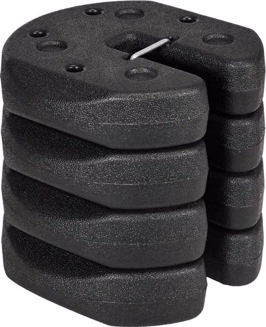 Outsunny Gazebo Leg Weight Set of 4, 12kg Black Weights with Reinforcement Pins and Carry Belt for Canopies, Marquees and Tents