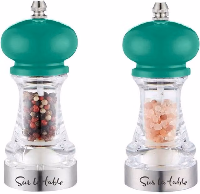 Sur La Table 2-Piece Salt and Pepper Mill Set in Green