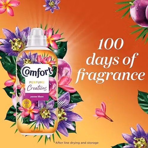 Comfort Perfume Creations Passion Bloom Fabric Conditioner with Motion-Activated Fragrance Technology, 900 ml – 2