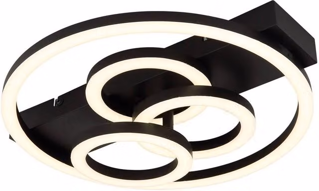 Globo Lighting Modern Rectangular LED Ceiling Light in Black with Remote Control and Dimmer Function – 5