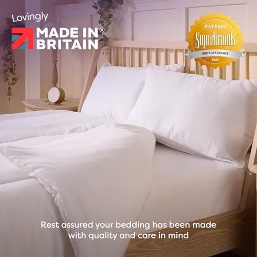Slumberdown Warm Winter Nights Bed Pillows 4 Pack, White, Medium Support, W: 74 cm, H: 48 cm – 4