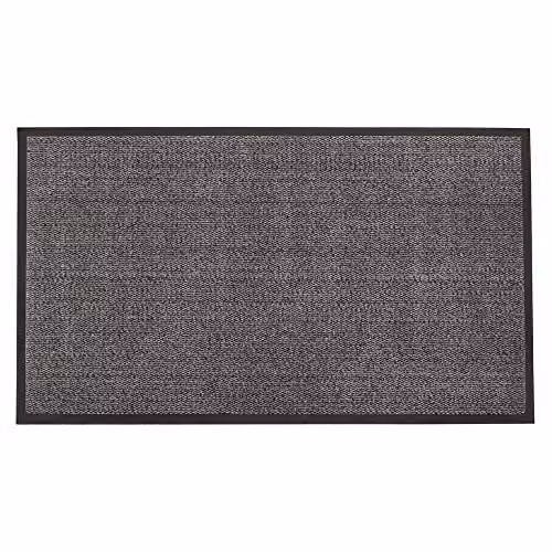 JVL Heavy Duty Dirt Repellent Barrier Door Mat, Grey and Black, W: 80 cm, L: 140 cm