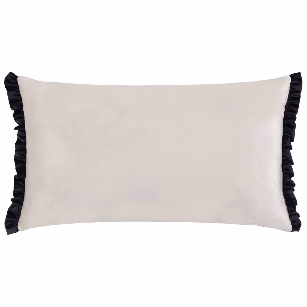 Wylder Tilly Velvet Rectangular Cushion in Black and White, W/D/H: 50 x 30 x 30 cm – 2