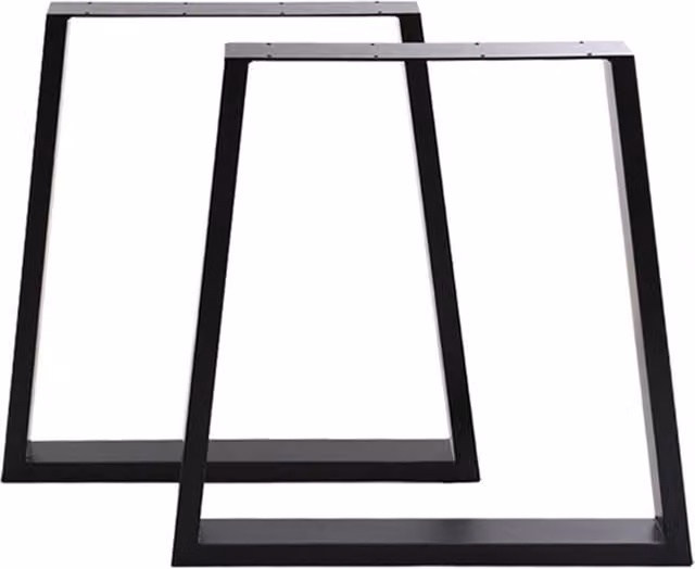 Living and Home Set of 2 Industrial Steel Table Legs in Black, H 71 x W 7 x D 65 cm – 1