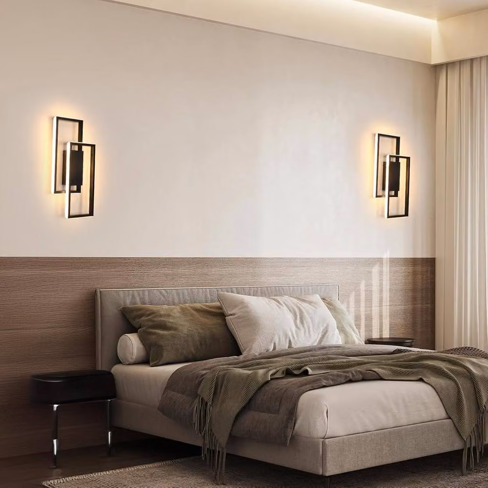 Pheashine Black Double-Frame LED Wall Sconce, 28W Warm White 3000K, W/D/H: 40.5 x 19.5 x 19.5 cm – 5