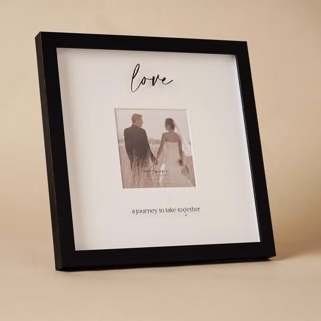 Juliana Amore Black Wide Square Tabletop Photo Frame for Wedding or Anniversary Gifts, 10.16 x 10.16 cm – 1