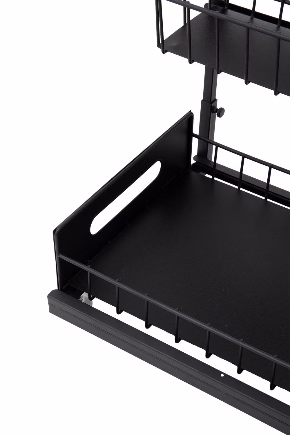Garden Sanctuary Metal 2-Tier Under Sink Sliding Organizer in Black, W: 37.5 cm, D: 36.5 cm – 5