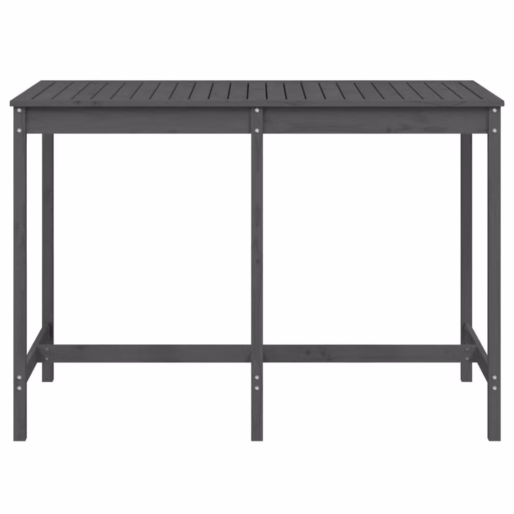 Berkfield Home Grey Rustic Solid Pine Garden Table, W/D/H: 159.5 x 82.5 x 110 cm – 3