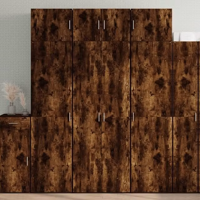 Berkfield Home Freestanding Storage Cabinet in Smoked Oak Brown, W/D/H: 70 x 42.5 x 225 cm