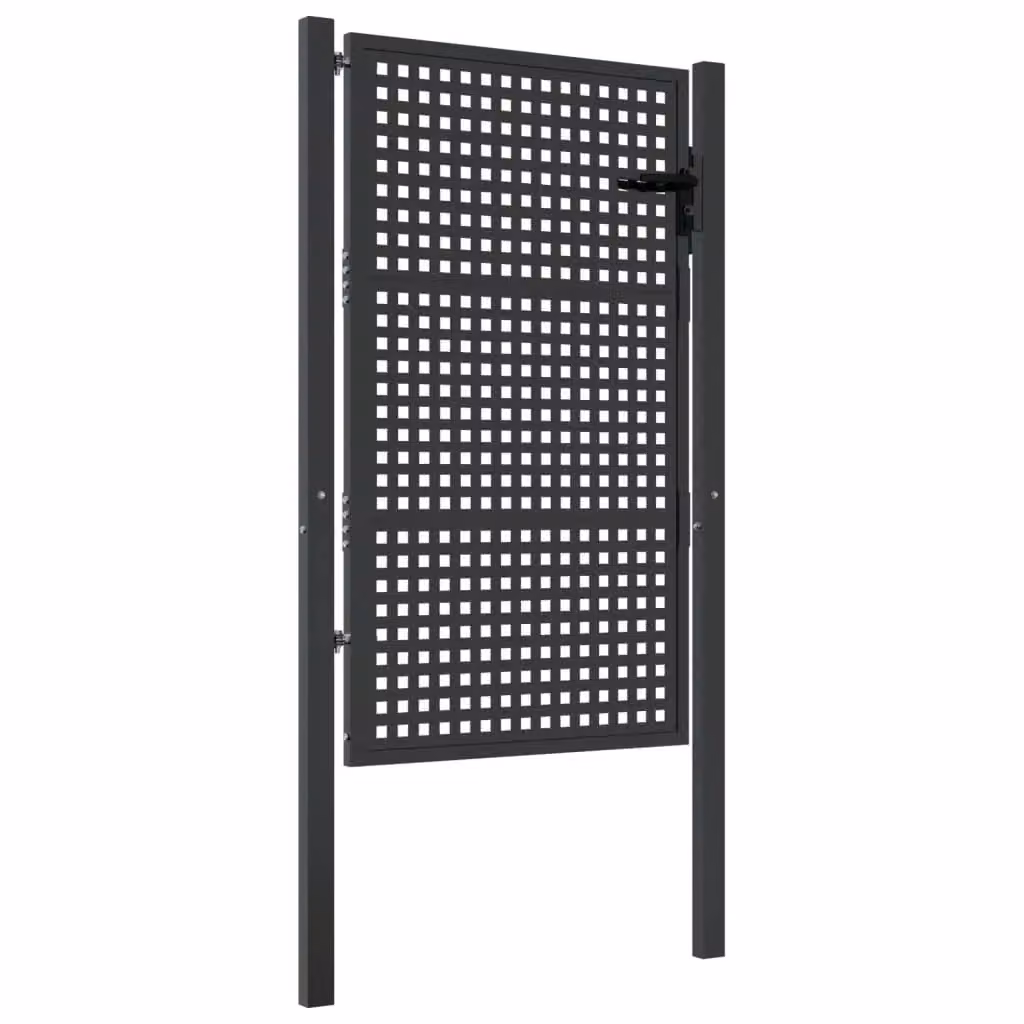Berkfield Home Anthracite Steel Single Garden Gate with Wire Mesh, W: 105 cm, H: 175 cm – 2