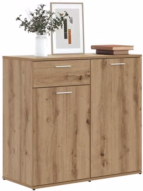 Berkfield Home Artisan Oak Sideboard in Brown, W/D/H: 80 x 36 x 75 cm