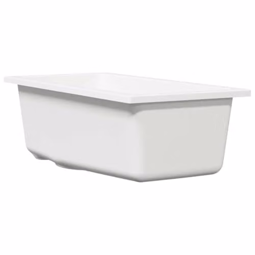 vidaXL White Granite Composite Rectangular Kitchen Sink, W/D/H: 44 x 21 x 14 cm