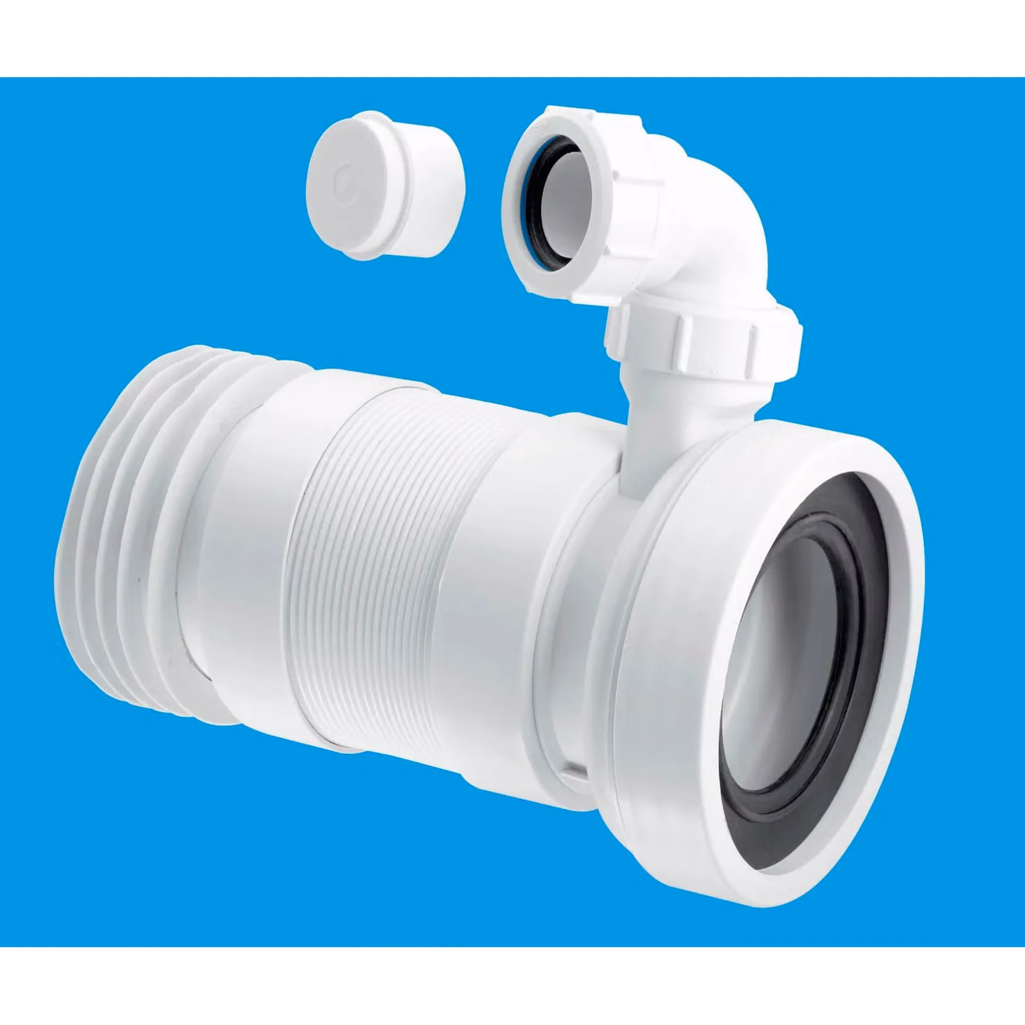 McAlpine WC-F23RV White Flexible WC Connector with 97-107mm Inlet and 110mm Outlet – 2