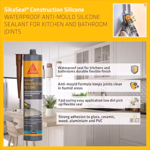 Everbuild Everflex 200 Waterproof Silicone Sealant, Brown, 295ml – 3