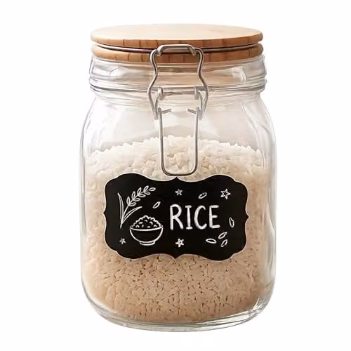 Orsina Airtight Glass Storage Jar with Wood Lid in Transparent, Black or Brown