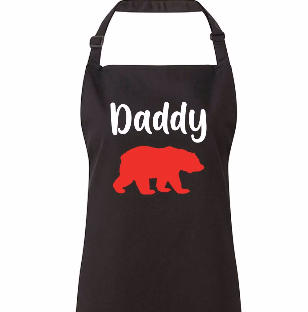60 SECOND MAKEOVER Men's Daddy Bear Apron in Black – 2