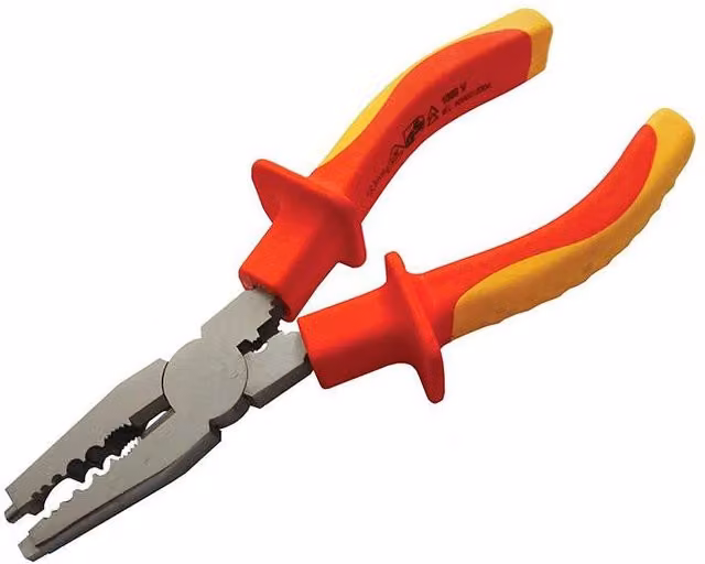 Faithfull VDE Electricians Pliers in Multicolour, Chrome Vanadium Steel, 170mm