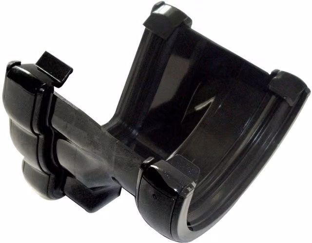FloPlast Niagara Adaptor To Half Round Right Hand, Black, RNR3 Gutter System Component