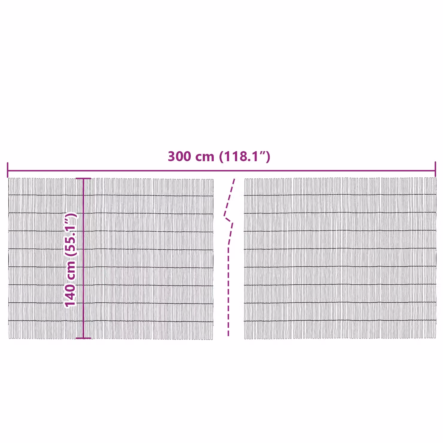 Berkfield Home Garden Woven Reed Fence Mat in Brown, W: 300 cm, H: 140 cm – 4