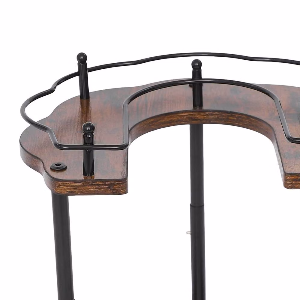 VOGREX 2-Tier 360 Rotating Adjustable Countertop Spice Turntable Rack in Brown – 4