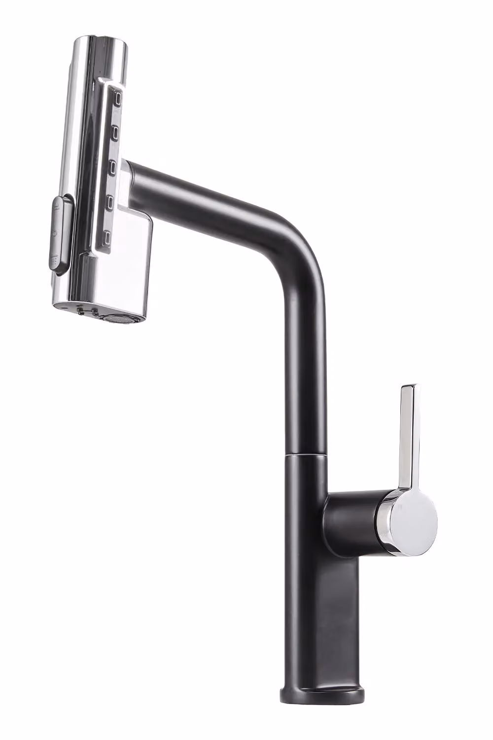 Living and Home Matt Black Stainless Steel Kitchen Faucet with 5-Mode Pull-out Sprayer – 3