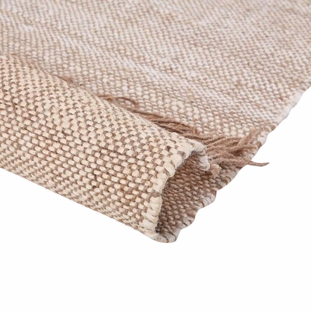 Wyld and Coco Brown Geometric Jute Woven Area Rug, W: 140 cm, D: 200 cm – 3
