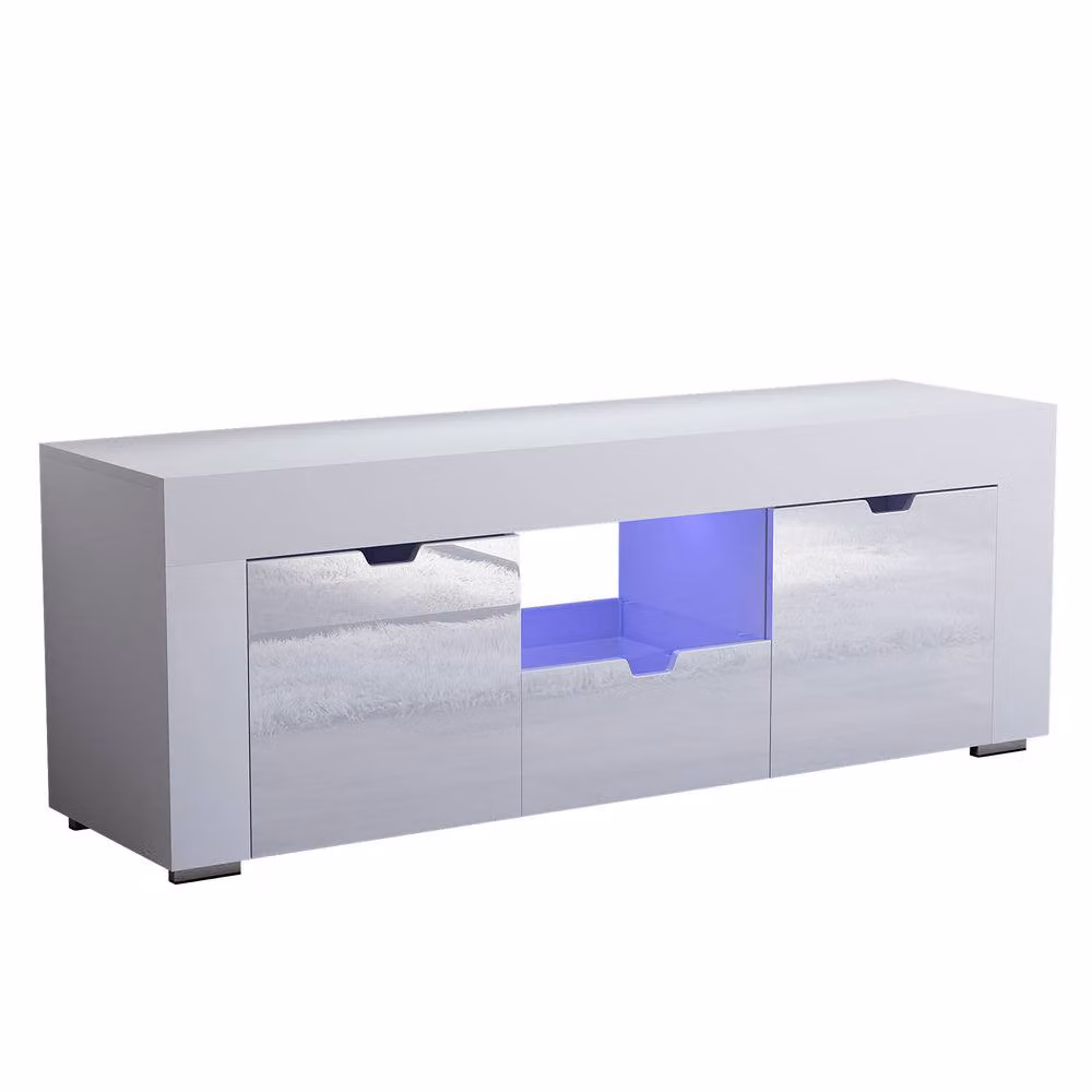 HD Designs Vida Designs Eclipse LED TV Unit with 2 Doors and 1 Drawer in White Glossy Finish – 2