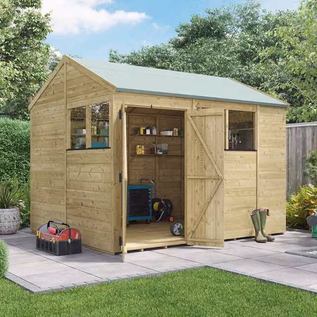 BillyOh Rustic Brown Wooden Apex Shed with Window and Tongue and Groove 11mm Panels