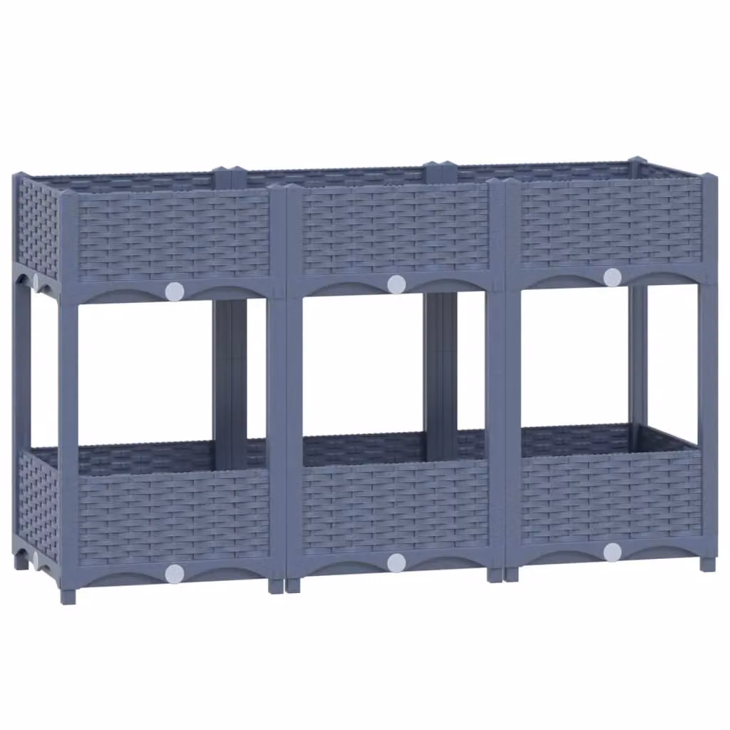 Berkfield Home Grey Polypropylene Raised Bed W/D/H: 120 x 40 x 71 cm – 2