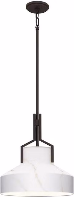 Quoizel Dome Pendant Light in Old Bronze and Brown with Cased Glass Shade, 2x E27 – 1