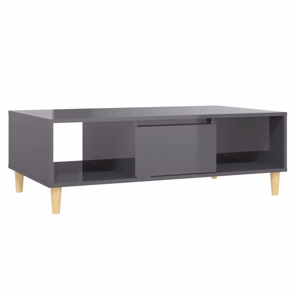 Berkfield Home High Gloss Grey Rectangular Coffee Table, W: 103.5 cm, D: 60 cm, H: 35 cm – 2