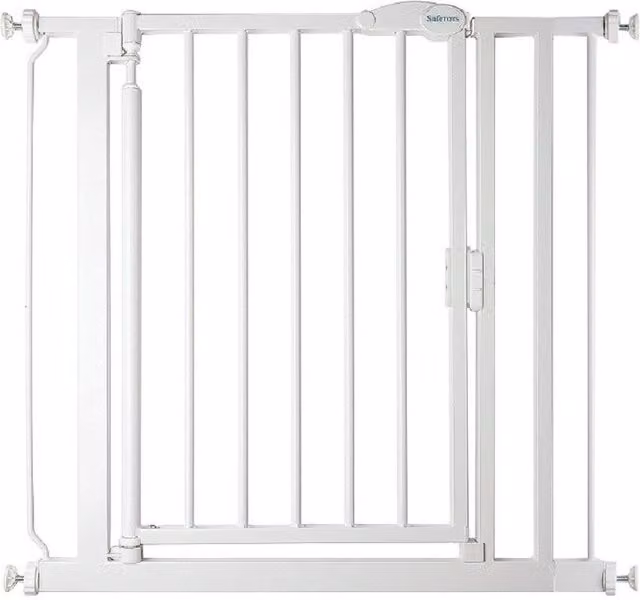 Safetots White Pressure Fit Self Closing Stair Gate