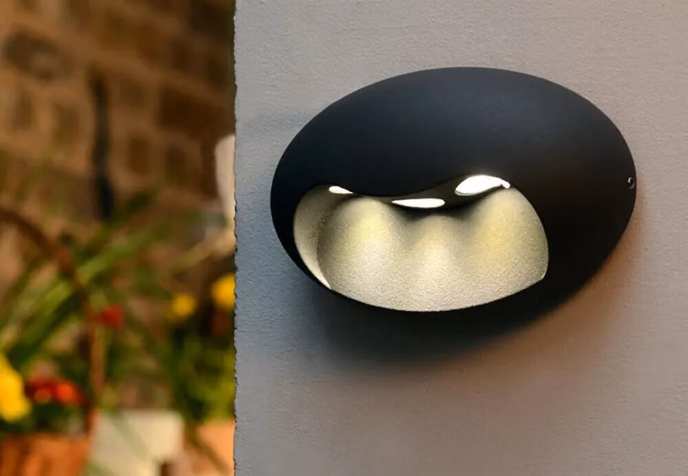 Loops LED 3 Bulb Outdoor IP54 Wall Light in Graphite Grey – 2