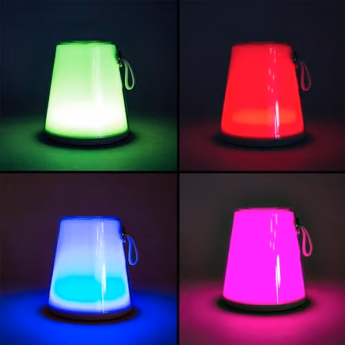Happy Homewares Compact White Modern LED Colour Changing Rechargeable Touch Table Lamp with RGB Effect and IP44 Rating – 2