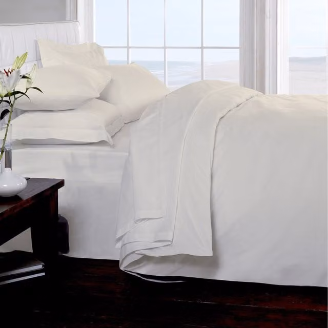 Rapport Home 400 Thread Count Plain Cotton Oxford Pillowcase in Beige, Yellow or White