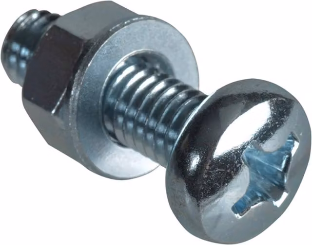 Forgefix Machine Screw Pozi Compatible Pan Head Zp M6 x 20mm Grey (Pack of 10)