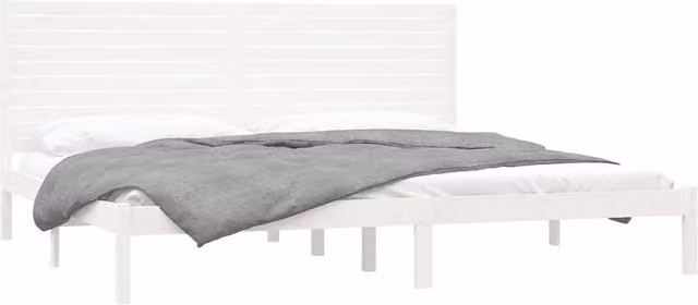 Berkfield Home Beautiful Bed Frame in White Solid Pine Wood, W/D/H: 200 x 200 x 100 cm