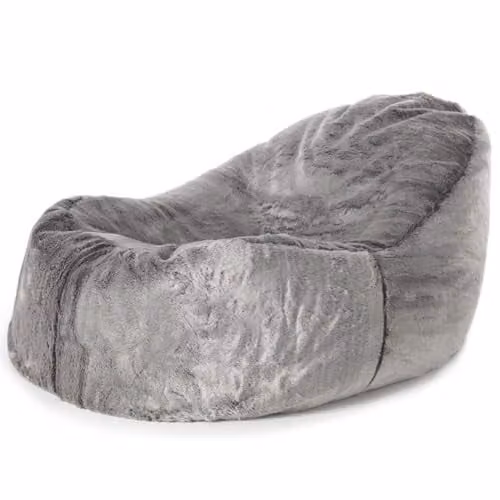 icon Soho Faux Fur Bean Bag Lounger in Grey – 1