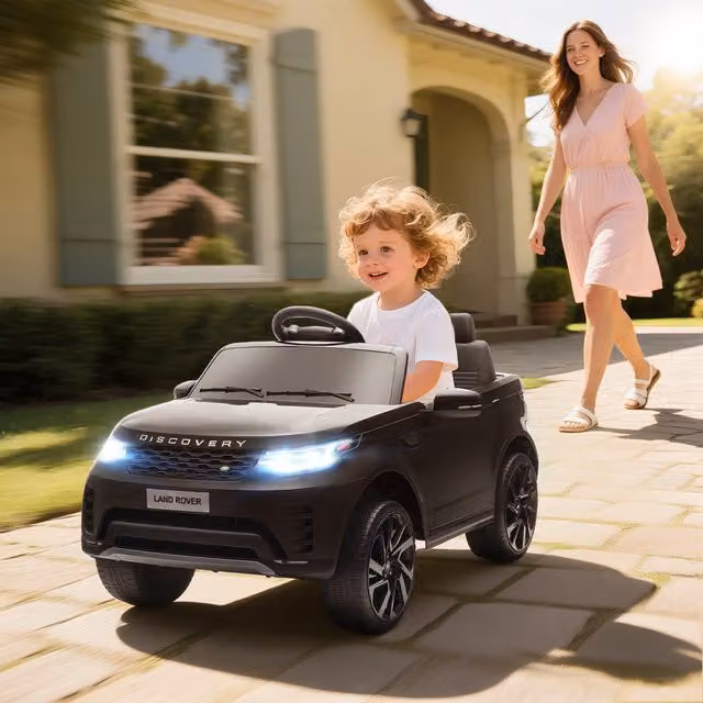 AIYAPLAY Land Rover Discovery Licensed 12V Kids Electric Ride On Car, Black