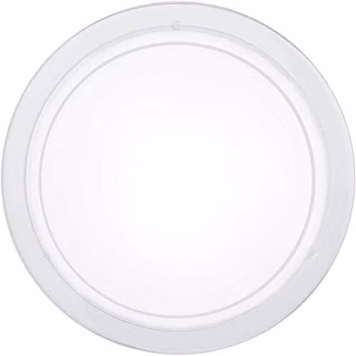 Loops Modern Wall and Ceiling Light in White with Transparent Glass Shade, E27 Bulb Compatible – 1