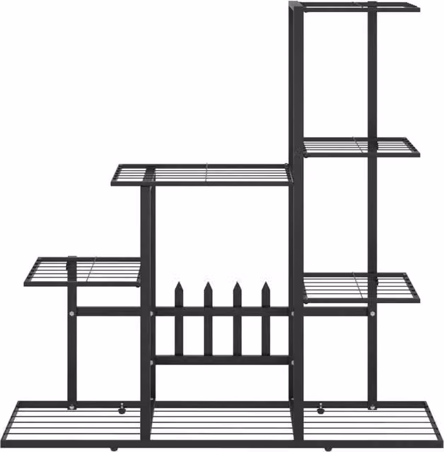 Berkfield Home Decorative Flower Stand, Black Metal, W: 94.5 cm, D: 25 cm, H: 88 cm