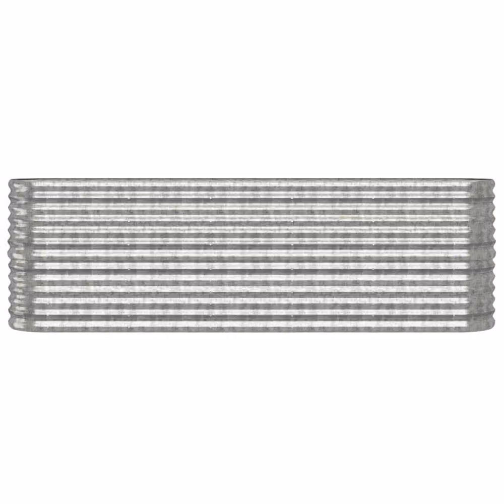 Berkfield Home Garden Powder-coated Steel Raised Bed in Silver, W/D/H: 224 x 40 x 68 cm – 3