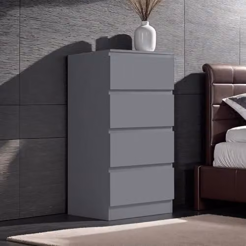 FWStyle Carlton Matt Dark Grey 4 Drawer Chest of Drawers – 2