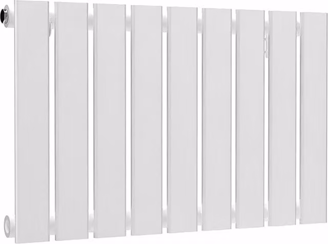 Lux Heat Flat Horizontal Single Steel Radiator in White, W: 63 cm, H: 40 cm